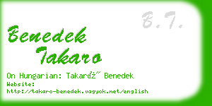 benedek takaro business card